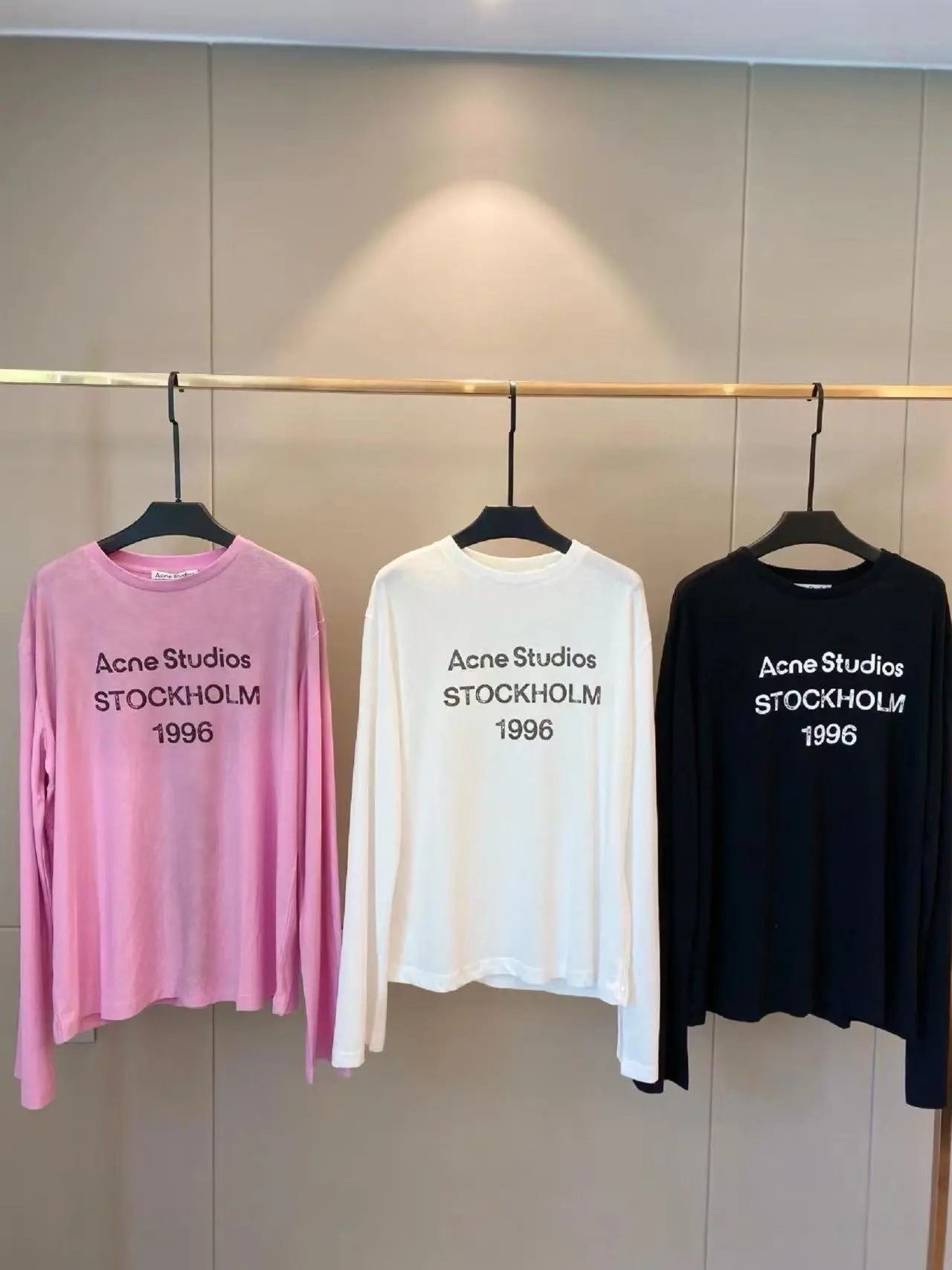 Acne Studios Stockholm 1996 Pink Long Sleeve T-Shirt - 2