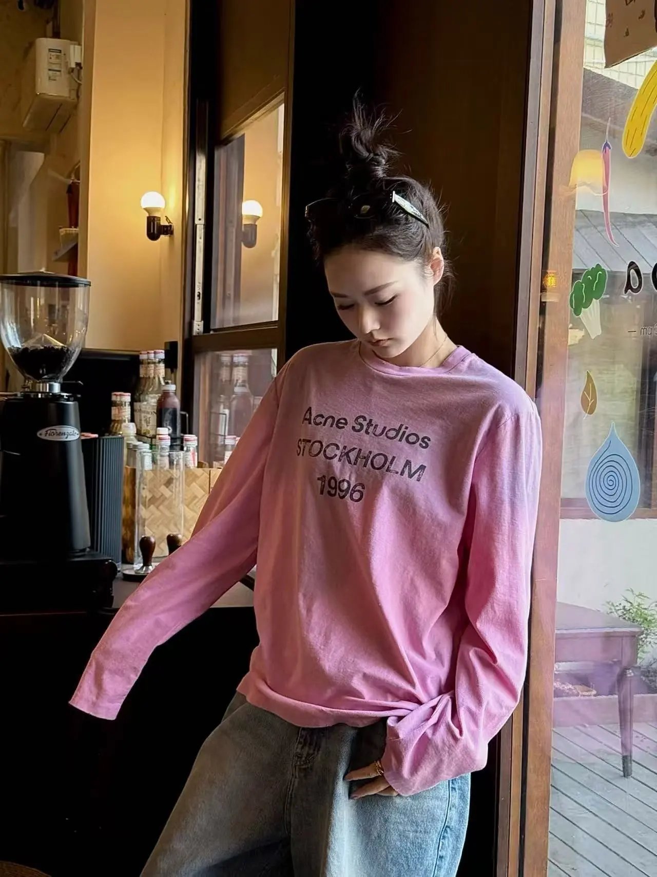 Acne Studios Stockholm 1996 Pink Long Sleeve T-Shirt - 12