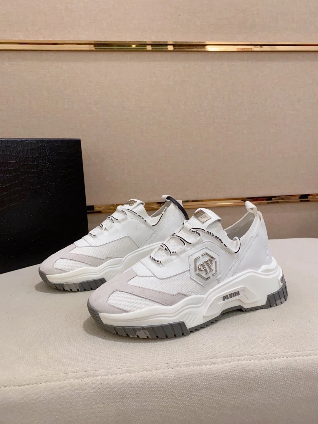 Philipp Plein PP Hexagon White Chunky Sneakers - 5