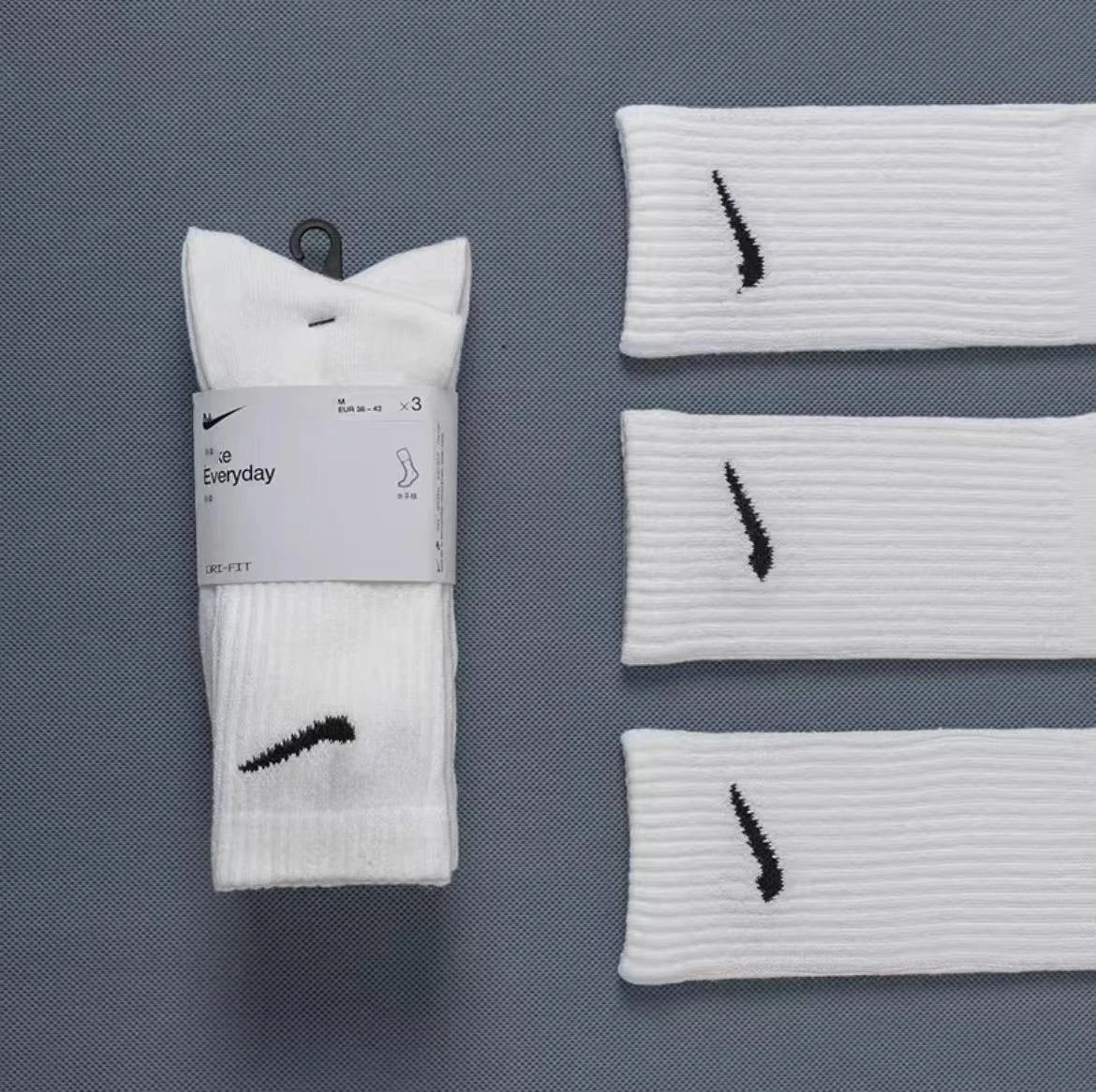 Nike Everyday Crew Socks Dri-FIT White Black