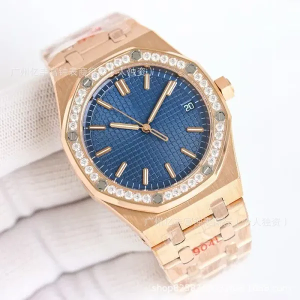 Audemars Piguet Royal Oak 37mm White Dial Diamond Bezel Steel Watch Watches - 6
