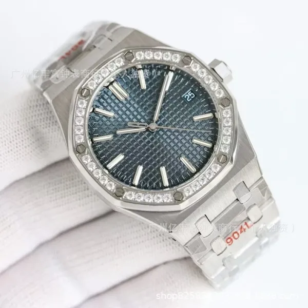 Audemars Piguet Royal Oak 37mm White Dial Diamond Bezel Steel Watch Watches - 10