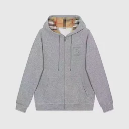 thumbnail for Cross-border B high-quality hooded sweatshirt jacket full cardigan zipper embroidered jacket casual loose men's cotton explosive style
