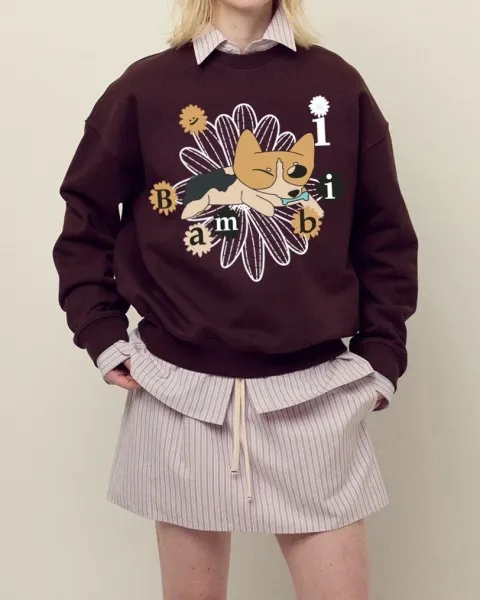 Design Bambi Corgi Graphic Hoodie Black - 23