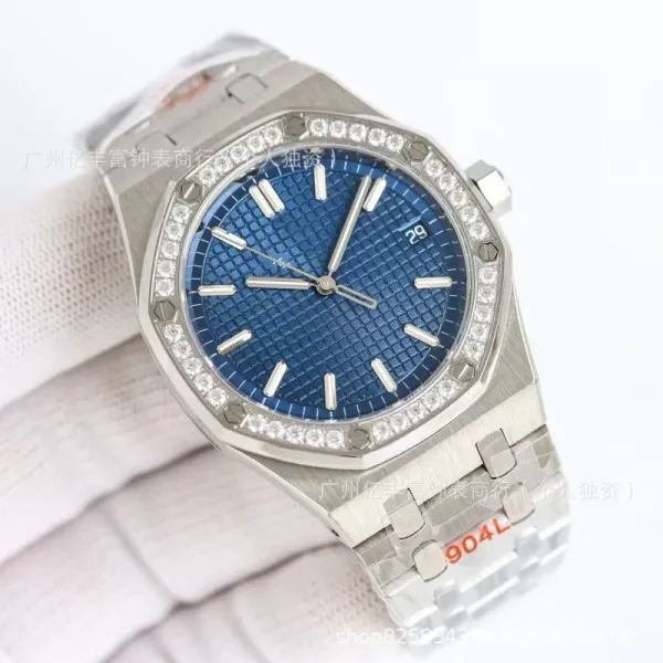Audemars Piguet Royal Oak 37mm White Dial Diamond Bezel Steel Watch Watches - 4
