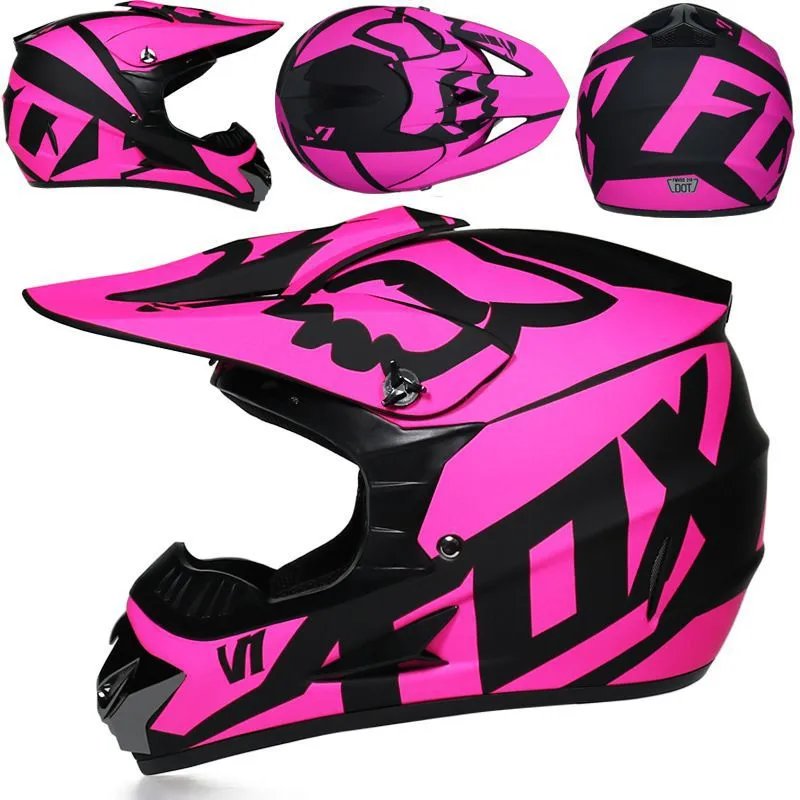 Design Fox Racing V1 Helmet Pink Black Motocross Helmet Accessories