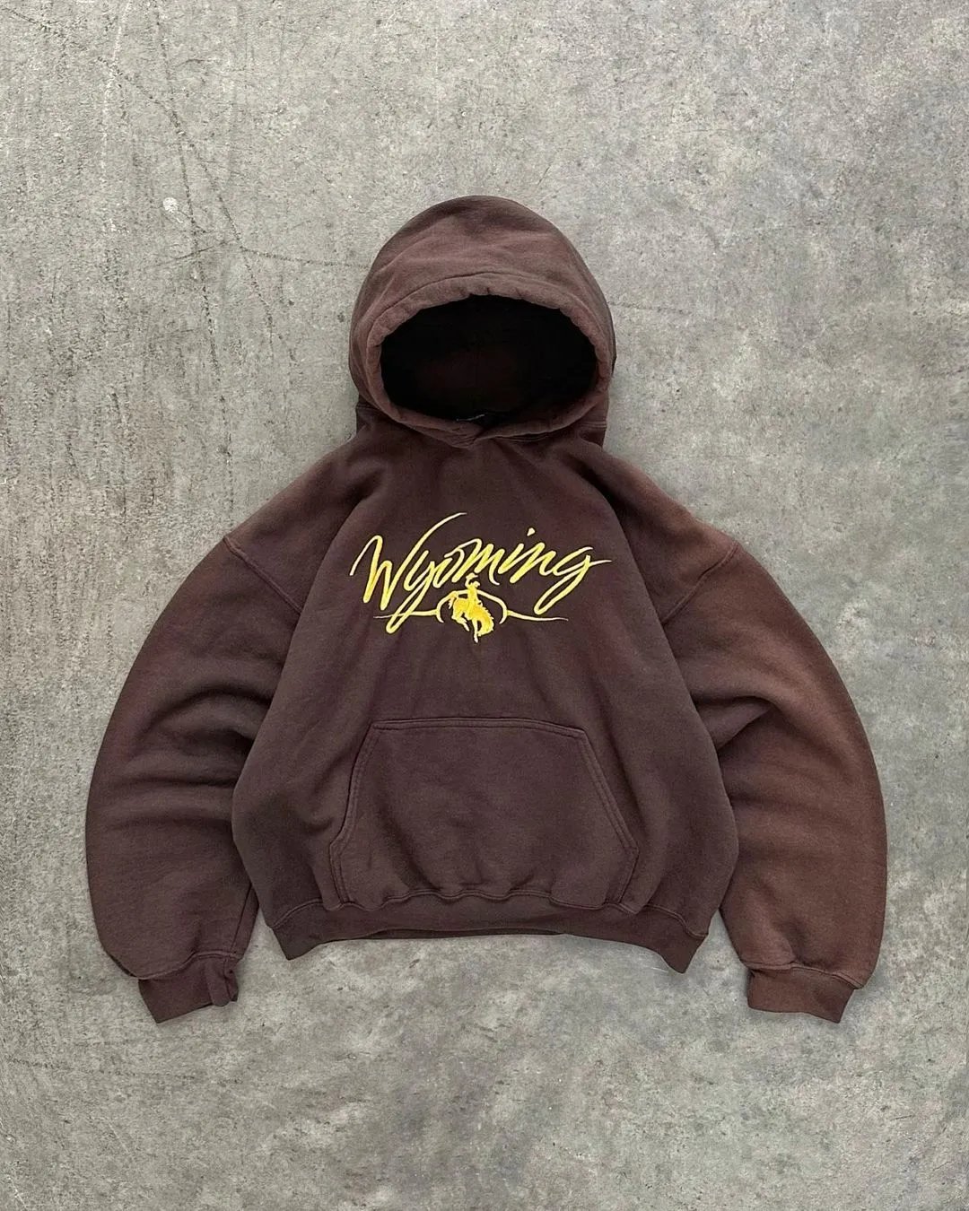 Design Russell Athletic Wyoming Cowboys Brown Hoodie - 10