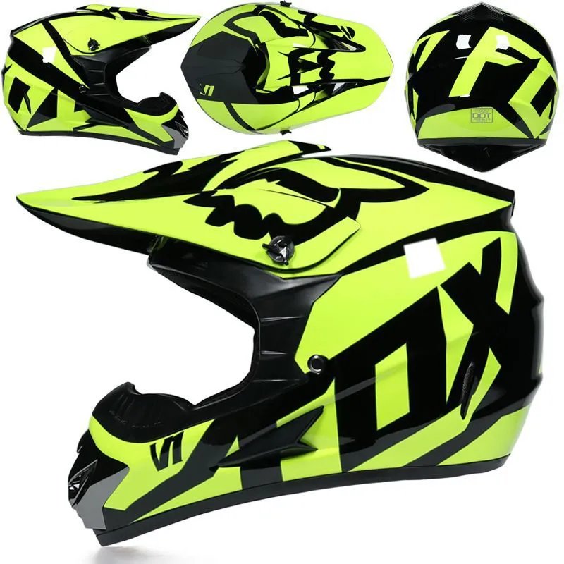 Design Fox Racing V1 Helmet Neon Yellow / Black Motocross Helmet Accessories - 1
