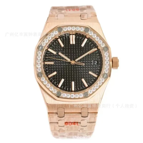 Audemars Piguet Royal Oak 37mm White Dial Diamond Bezel Steel Watch Watches - 7