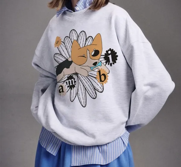 Design Bambi Corgi Graphic Hoodie Black - 9