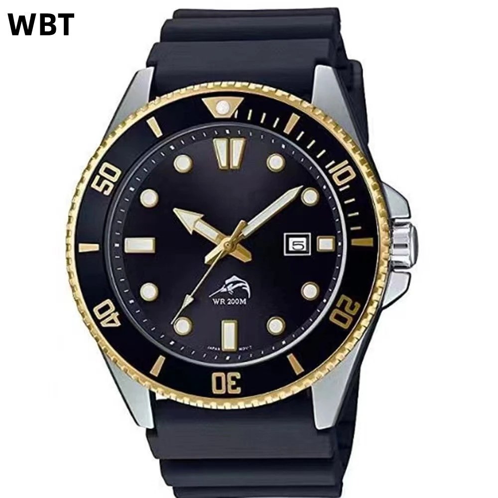 Casio Dive Watch Black and Gold Quartz Watch Watches - 4