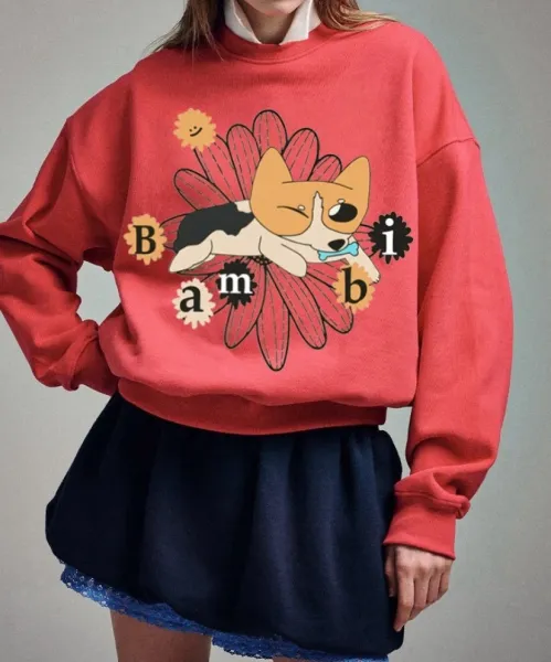 Design Bambi Corgi Graphic Hoodie Black - 14