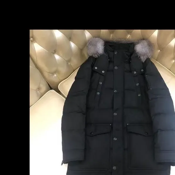 Moncler Down Jacket Black with Fur Trim Parka - 1
