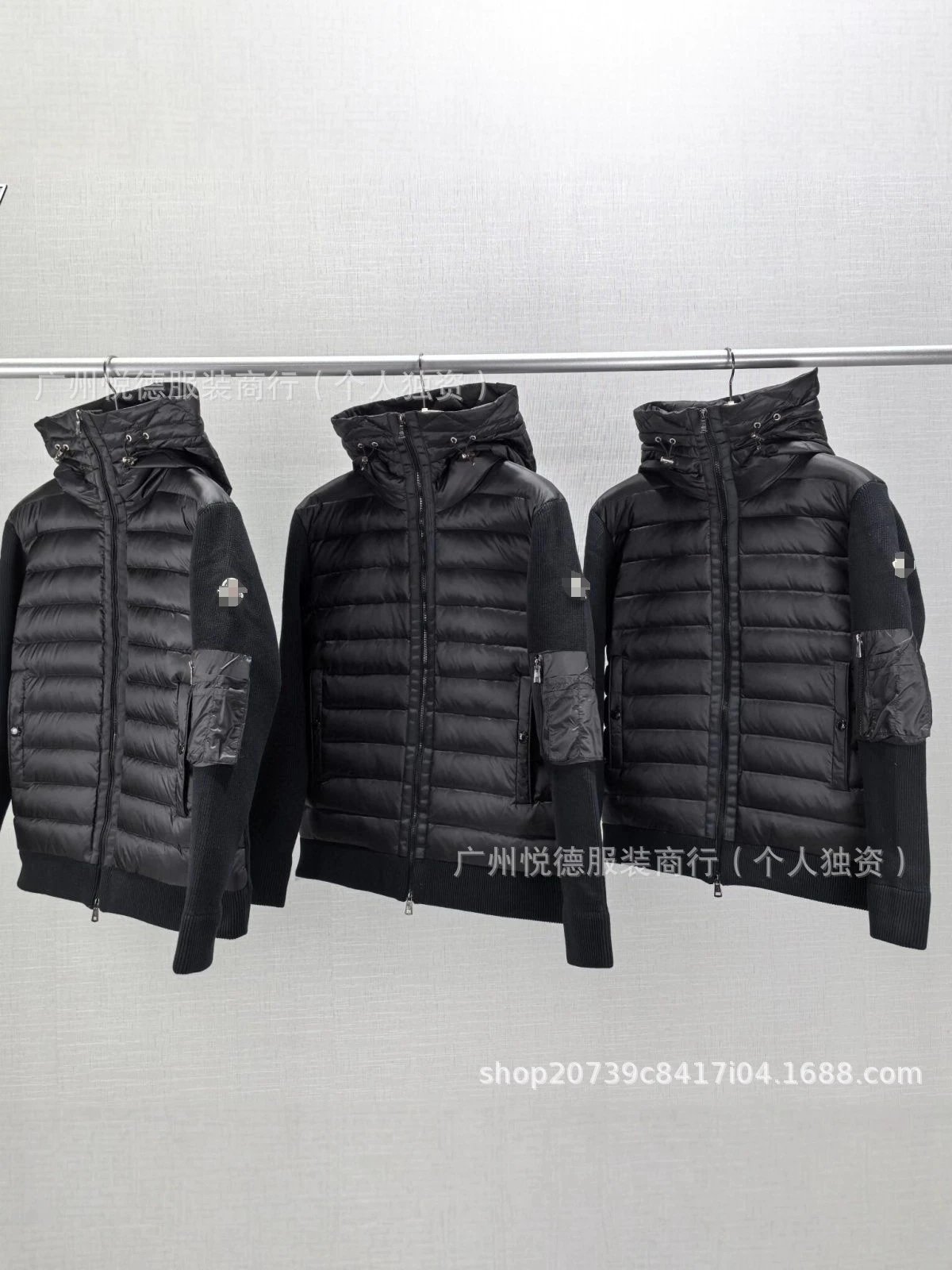 Black Quilted Hooded Down Jacket