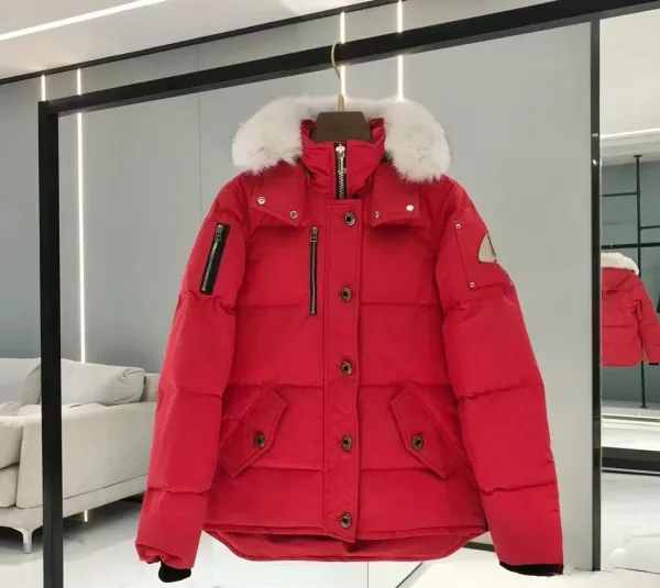 Moose Knuckles Parka White with Fur Trim Down Jacket - 2
