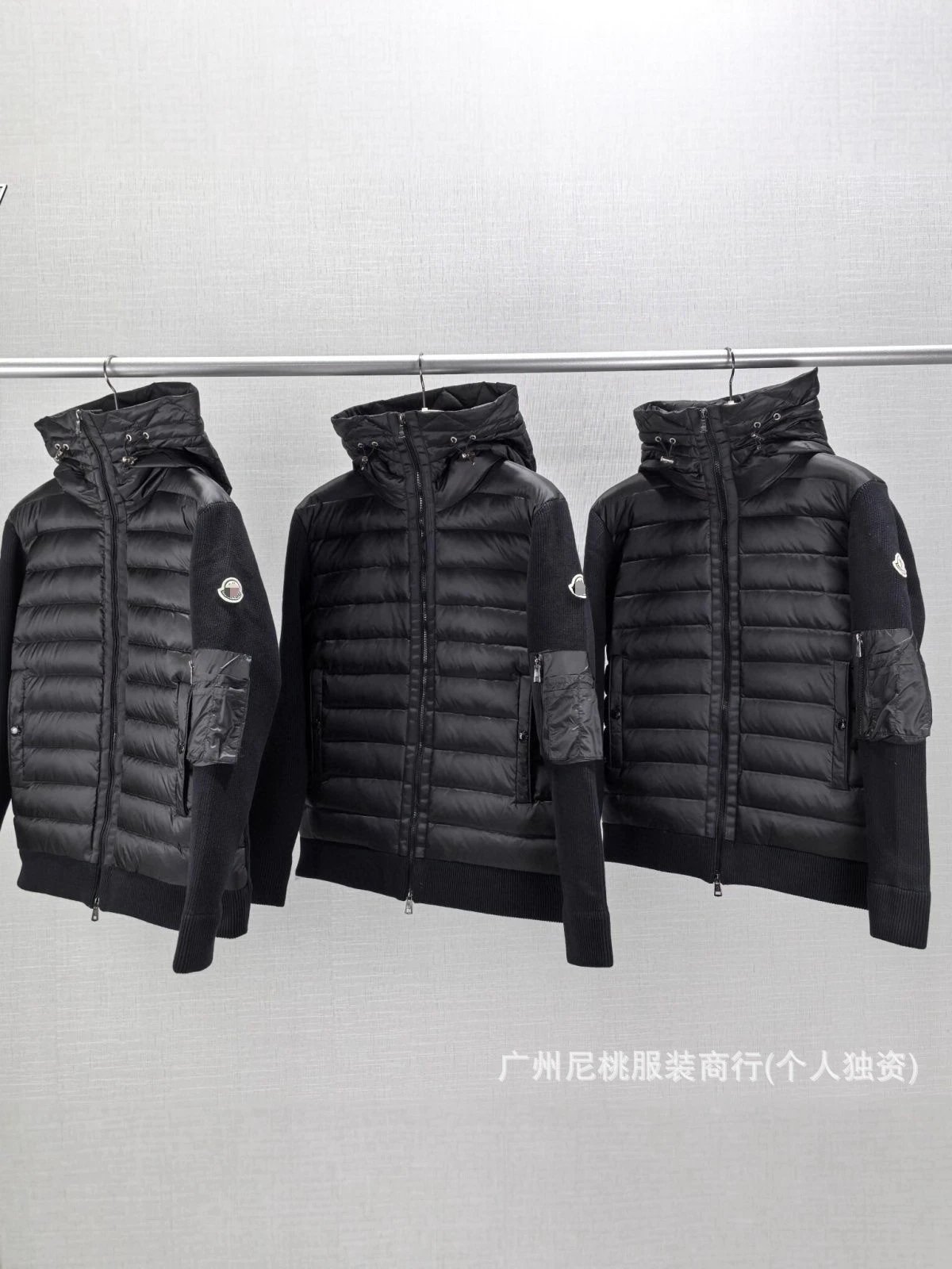 Black Moncler Hooded Down Jacket