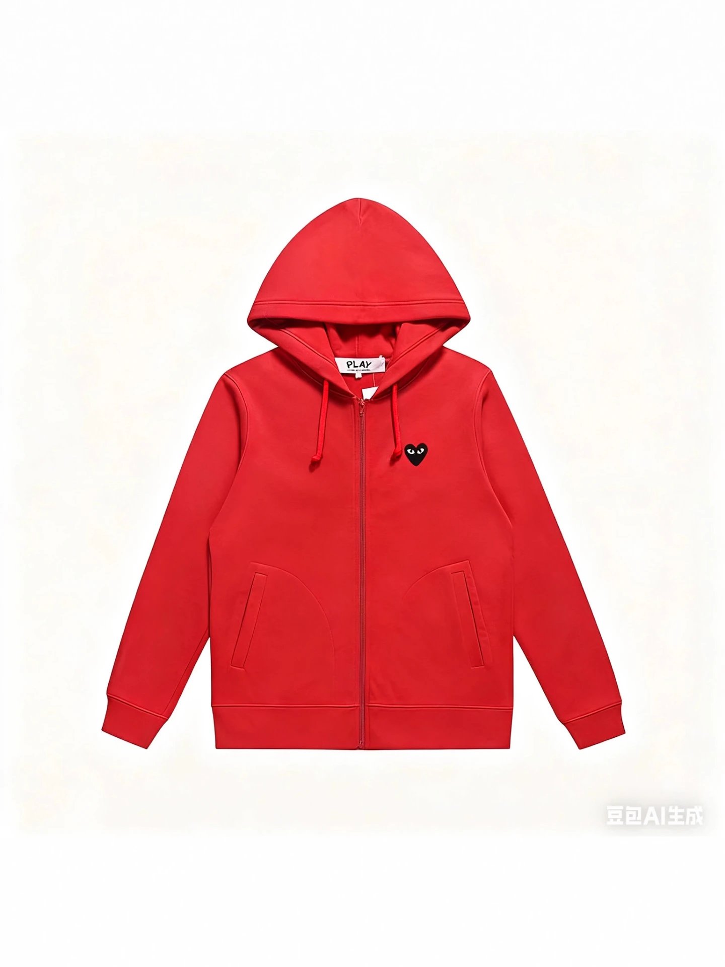 PLAY Love Embroidered Zipper Cardigan Sweater Men's Velvet Sweater Men's Autumn Hoodie 2025 New Coat