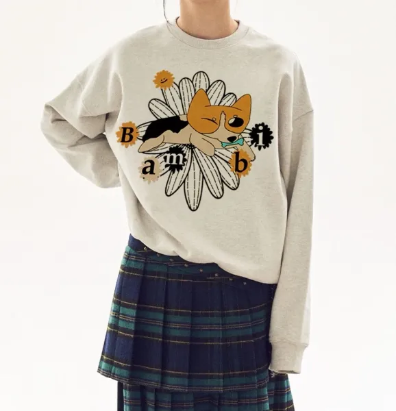 Design Bambi Corgi Graphic Hoodie Black - 2