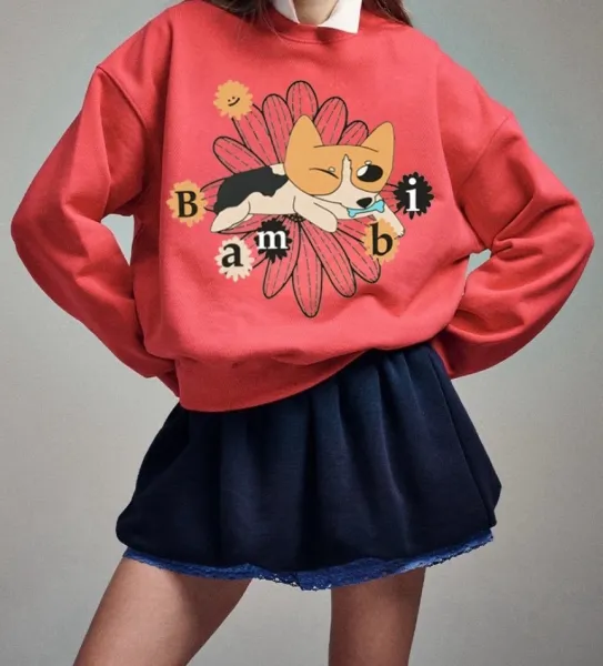 Design Bambi Corgi Graphic Hoodie Black - 17