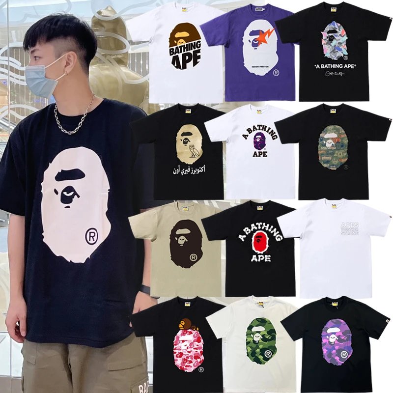 迷彩卡通印花T恤男情侣女半袖短T - 132658