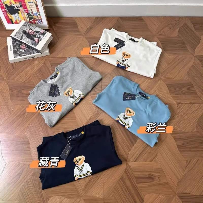 广州高版本2025秋冬RL新款卡通小熊字母宽松印花毛圈卫衣男女同款 - 133877