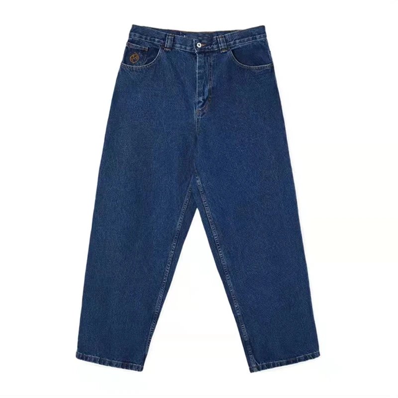 Polar Skate Co. Polar Skate Co. Deep Blue Wide-Fit Jeans with New Embroidery Navy