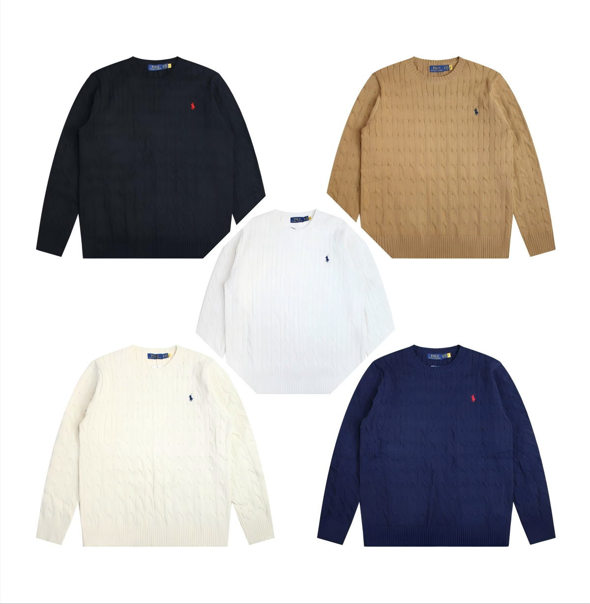 R.L Rundhals-Pullover mit langen Ärmeln