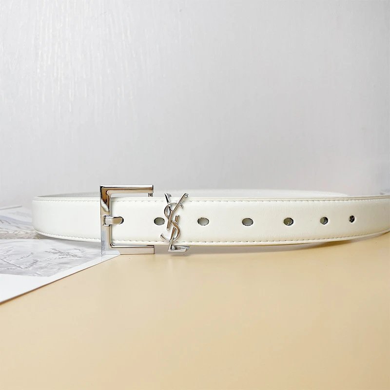 Saint White Ribbon Silver Buckle