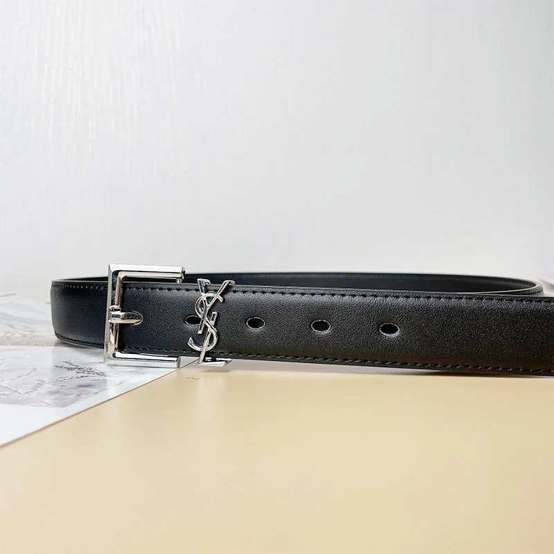 Saint Black Belt Silver Buckle