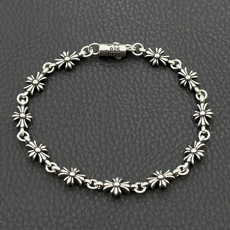 TINY E Cross Bracelet Distressed