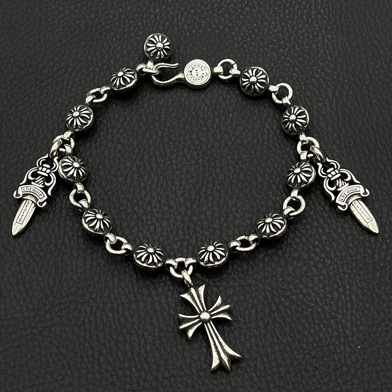 Cross Floral Ball Chain with Three Pendants (Adjustable)