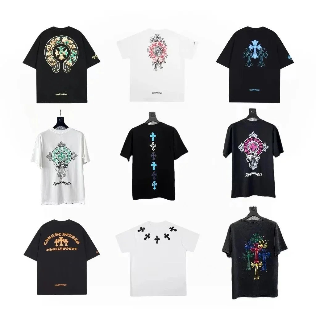 Chrome Hearts 24SS New Collection: Color-Block Patchwork Cross Short-Sleeve T-Shirt