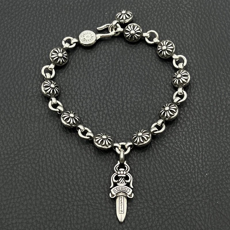 Cross Floral Ball Chain with Sword Pendant (Adjustable)
