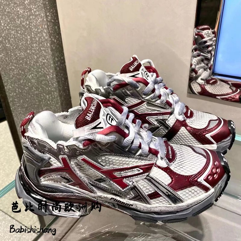 Balenciaga Paris Women's Shoes New Runner Patchwork Distressed Vintage Sneakers Chunky Dad Shoes Unisex