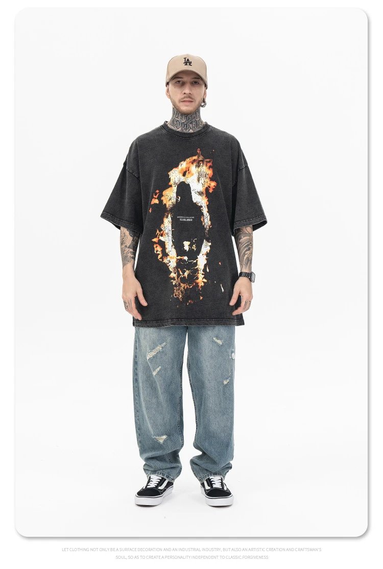 Versace x Villain Fire Silhouette T-Shirt Black - 6
