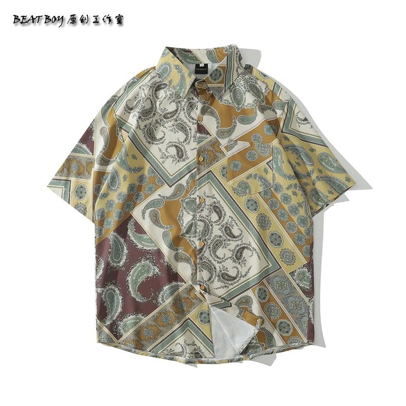 Design BEATBOY Abstract Print Short-Sleeve Shirt Multicolor Shirt - 17