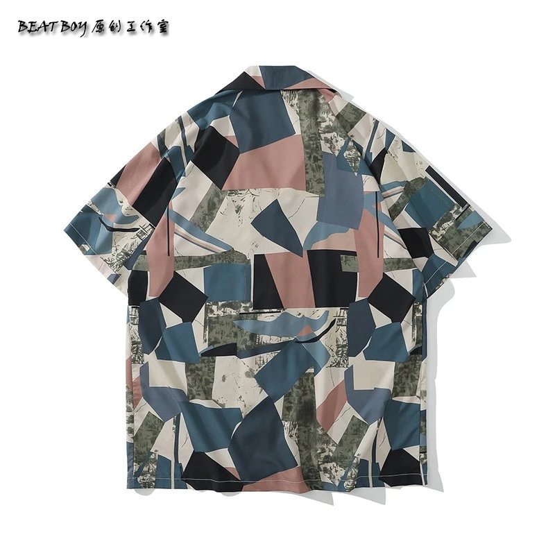 Design BEATBOY Abstract Print Short-Sleeve Shirt Multicolor Shirt - 41
