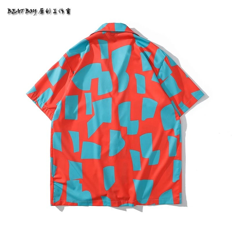 Design BEATBOY Abstract Print Short-Sleeve Shirt Multicolor Shirt - 45