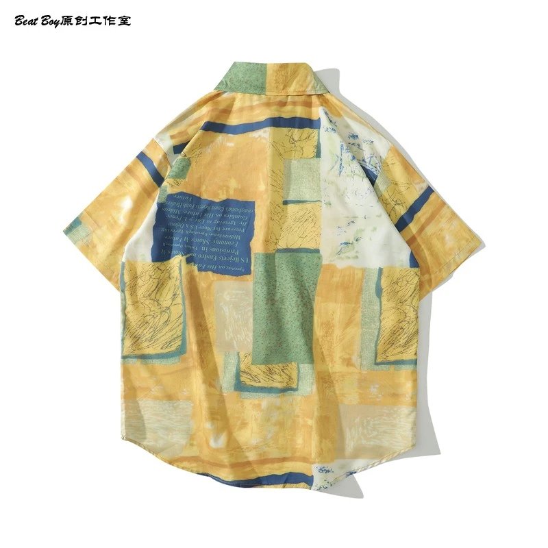 Design BEATBOY Abstract Print Short-Sleeve Shirt Multicolor Shirt - 62