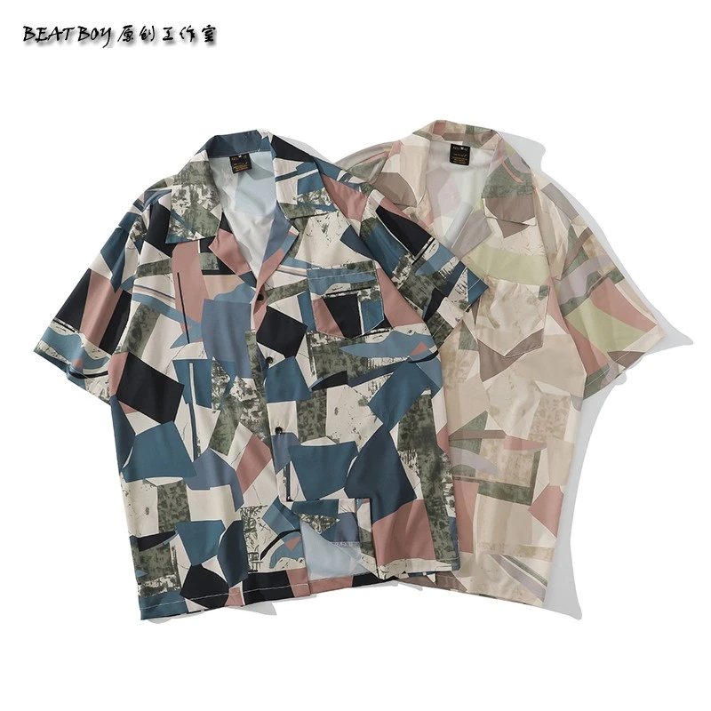 Design BEATBOY Abstract Print Short-Sleeve Shirt Multicolor Shirt - 39