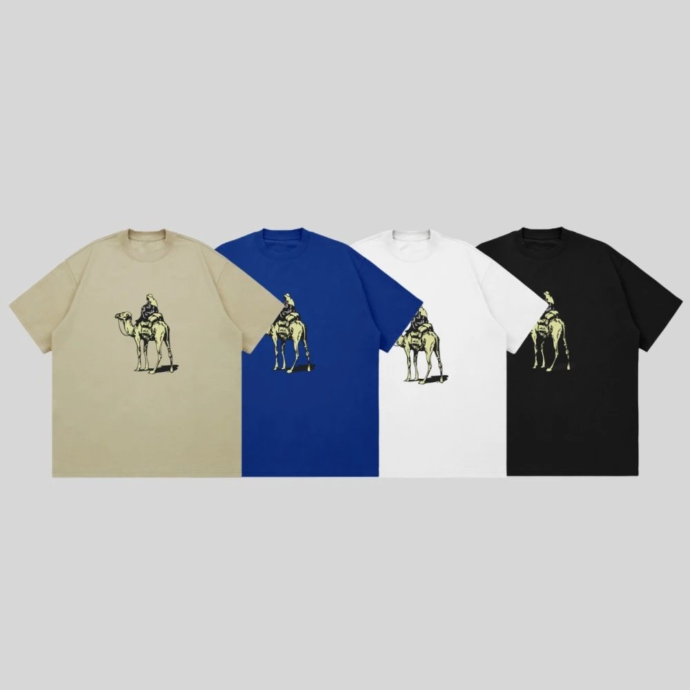 Design Camel Rider Graphic T-Shirt White - 2