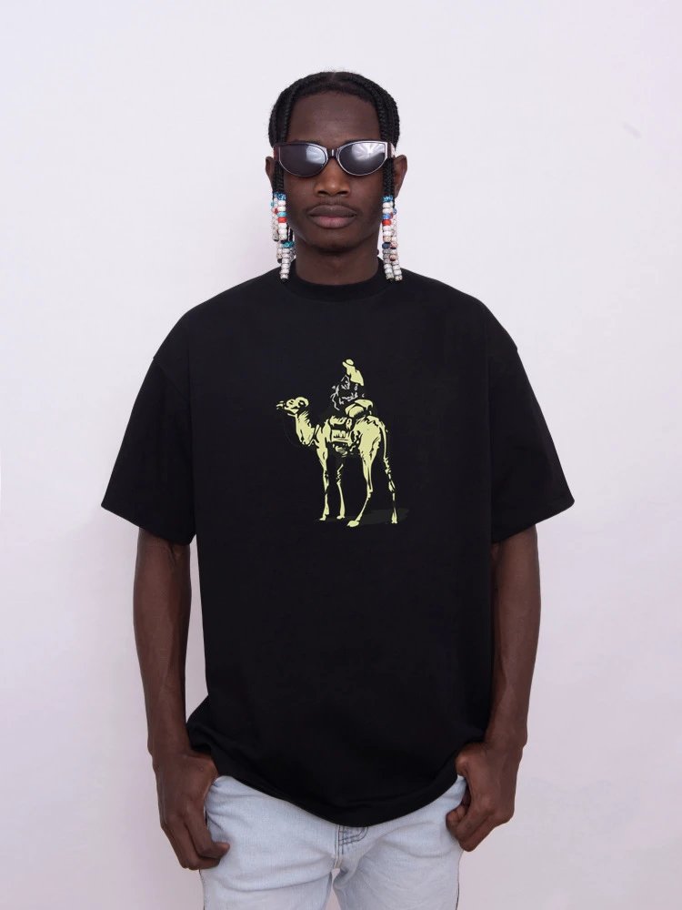 Design Camel Rider Graphic T-Shirt White - 5