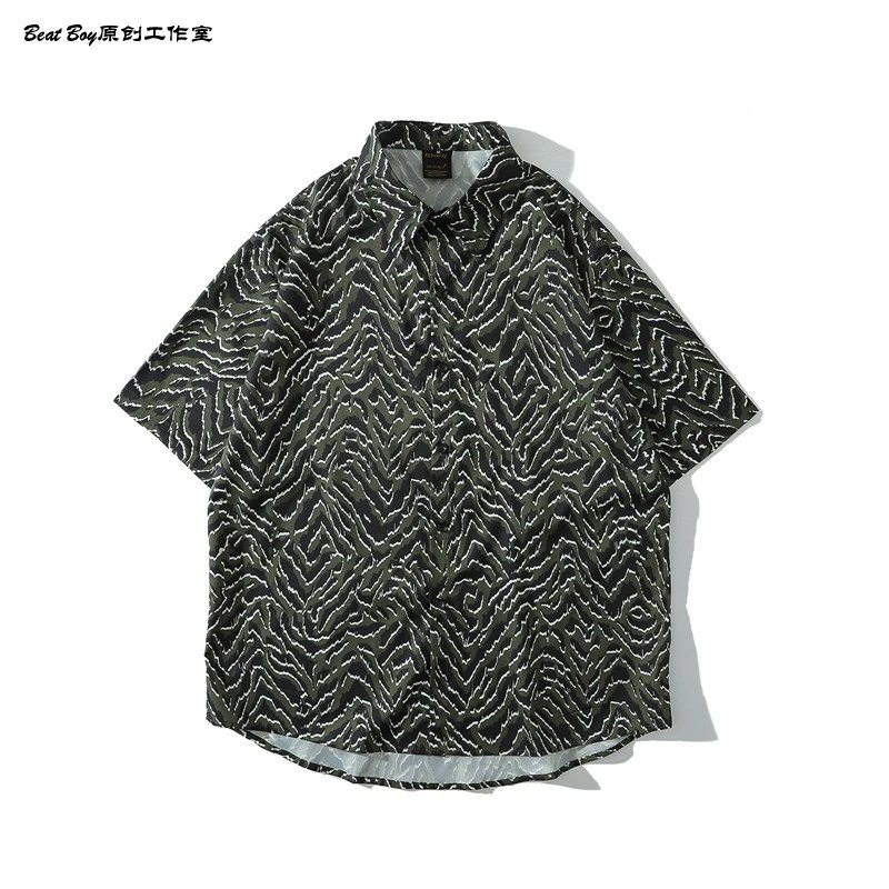 Design BEATBOY Abstract Print Short-Sleeve Shirt Multicolor Shirt - 81