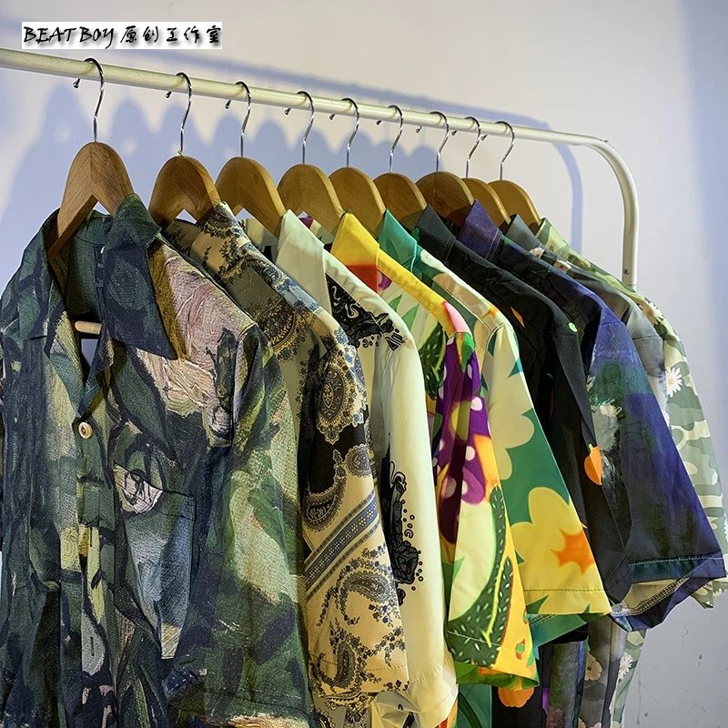 Design BEATBOY Abstract Print Short-Sleeve Shirt Multicolor Shirt - 11