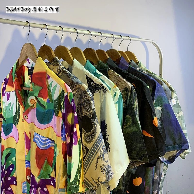 Design BEATBOY Abstract Print Short-Sleeve Shirt Multicolor Shirt - 13