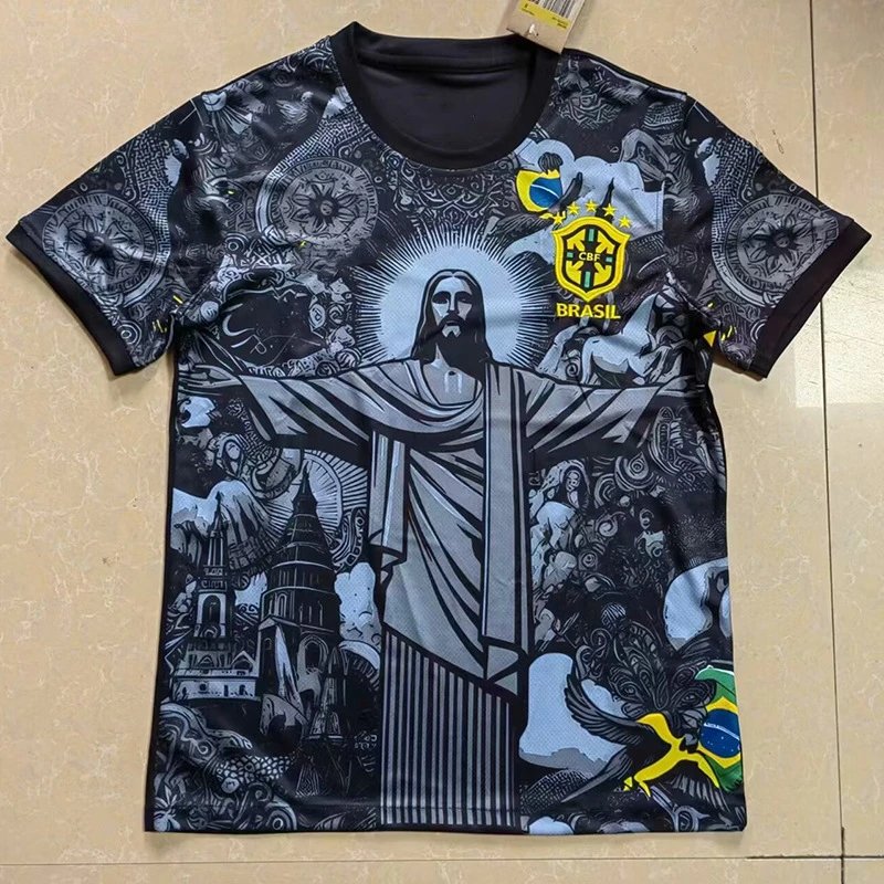 CBF Brazil National Team 2022 Away Jersey White with Yellow-Green Sparrow Graphic - 14