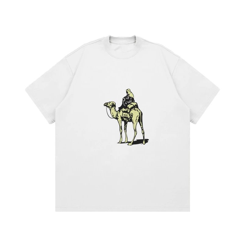 Design Camel Rider Graphic T-Shirt White - 7