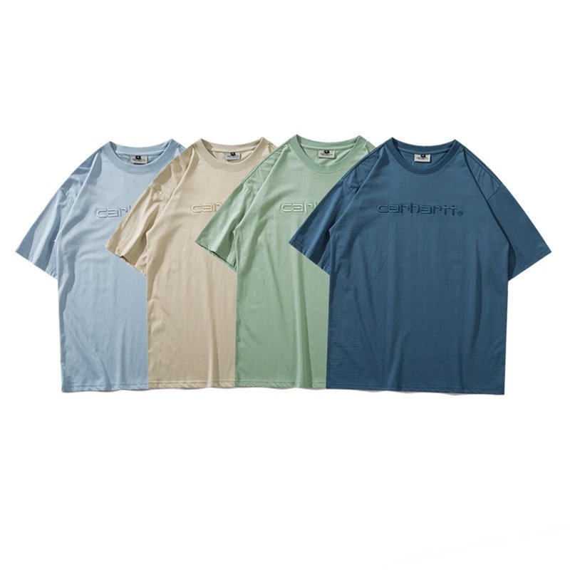 Carhartt Blue Embroidered Logo Loose Fit Cotton T-Shirt