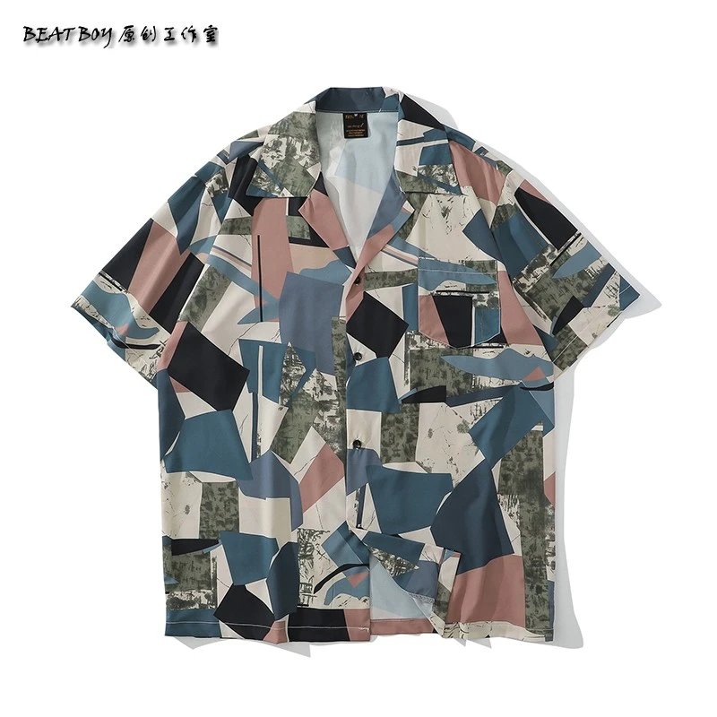 Design BEATBOY Abstract Print Short-Sleeve Shirt Multicolor Shirt - 40