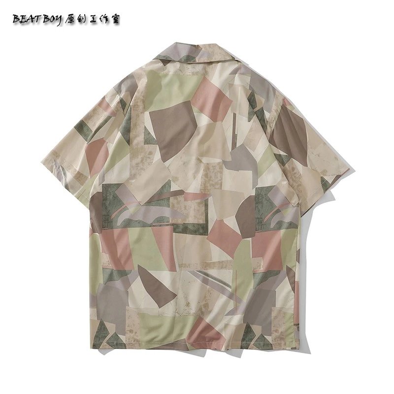 Design BEATBOY Abstract Print Short-Sleeve Shirt Multicolor Shirt - 43